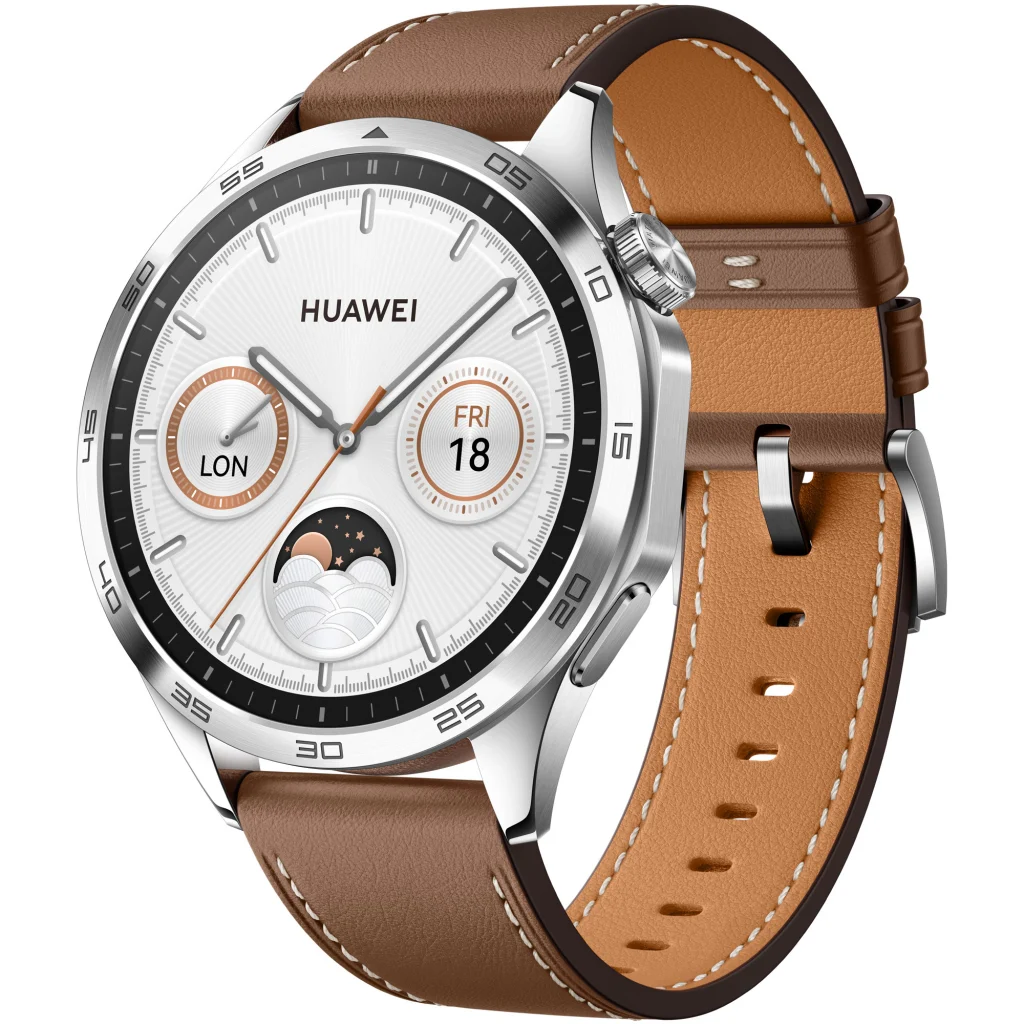 Huawei Watch GT 4, 46 мм, Leather strap, Brown смарт часовник за мъже