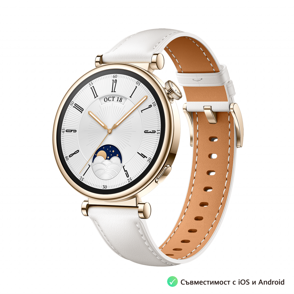 Huawei Watch GT 4, 41 мм, Aurora White - дамски смарт часовник за жени