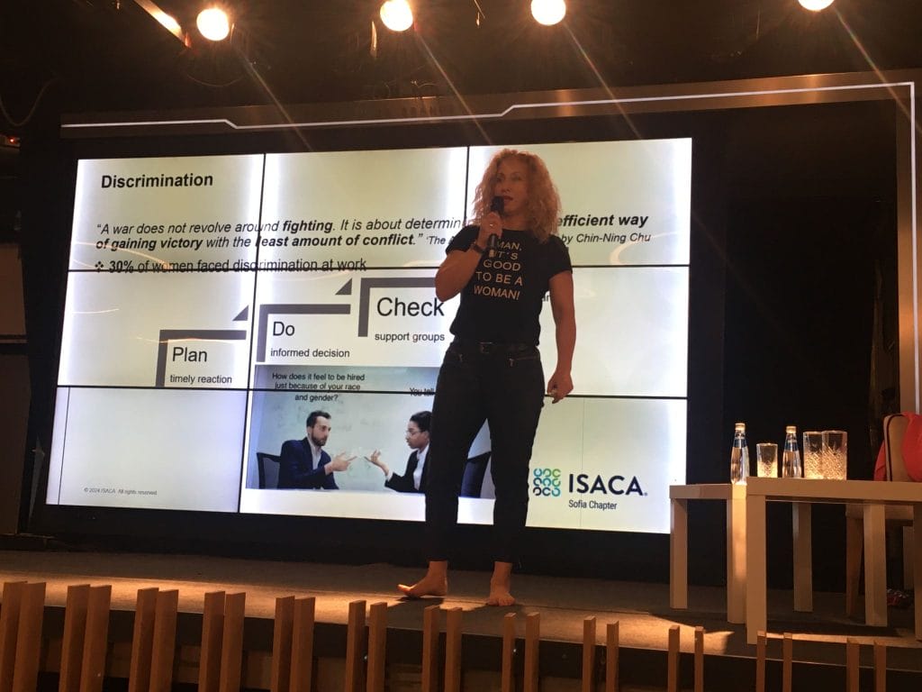 Павлина Иванова презентира на SheLeadsTech Sofia 2024