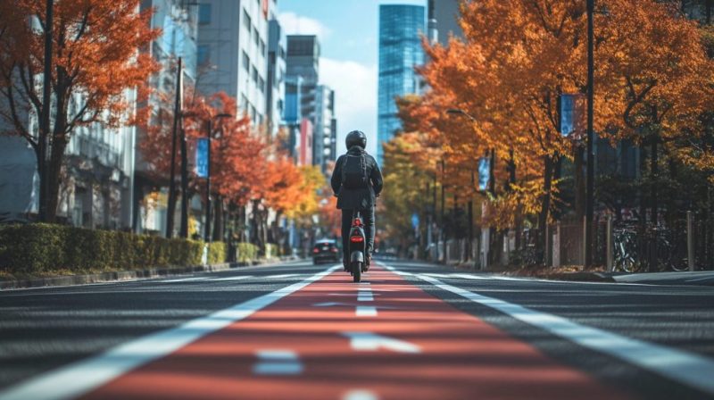scooter_on_a_bike_lane_in_an_urban_environment