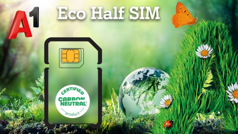 А1 представя Eco Half SIM – два пъти по-малки SIM карти от рециклирана пластмаса, част от ESG стратегията за по-устойчиво бъдеще и намаляване на отпадъците.