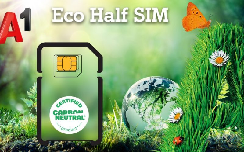 А1 представя Eco Half SIM – два пъти по-малки SIM карти от рециклирана пластмаса, част от ESG стратегията за по-устойчиво бъдеще и намаляване на отпадъците.