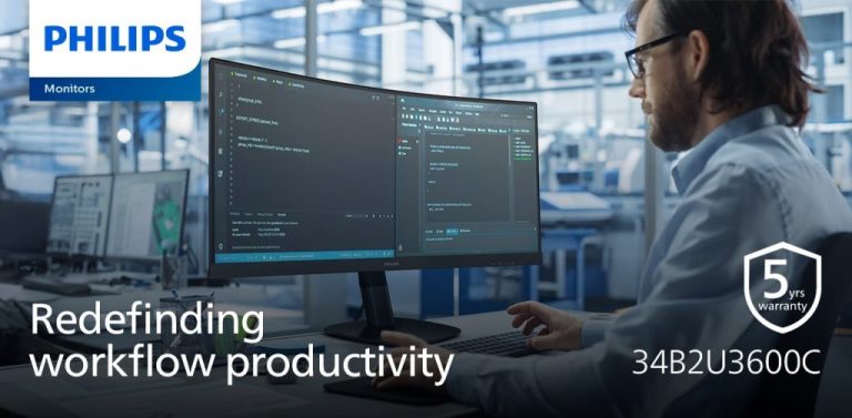 Philips 34B2U3600C е първият модел на Philips Monitors с TCO Certified Generation 10 и 5-годишна гаранция