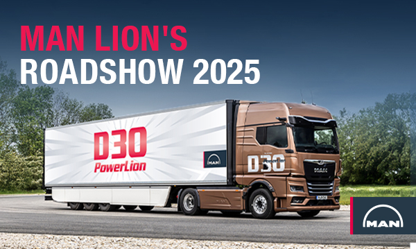 MAN Roadshow идва в София, Пловдив и Варна! Тествайте новия MAN D30 PowerLion – най-ефективният двигател с над 50% ефективност и 4% икономия на гориво.