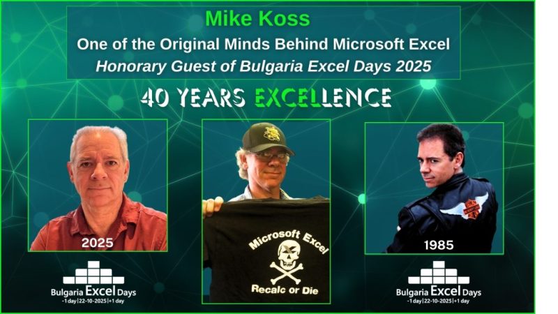 Майк Кос, един от създателите на Microsoft Excel, пристига в София като почетен гост на Bulgaria Excel Days 2025 по повод 40 години от създаването на легендарния софтуер.