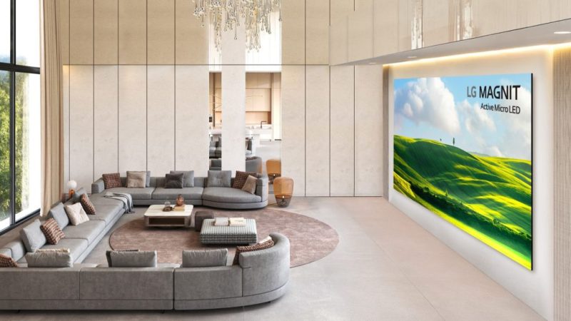 LG представя MAGNIT Active Micro LED – 136-инчов премиум дисплей с Active Matrix, Dolby Vision, 4K резолюция и 4.2-канален звук за истинско домашно кино.