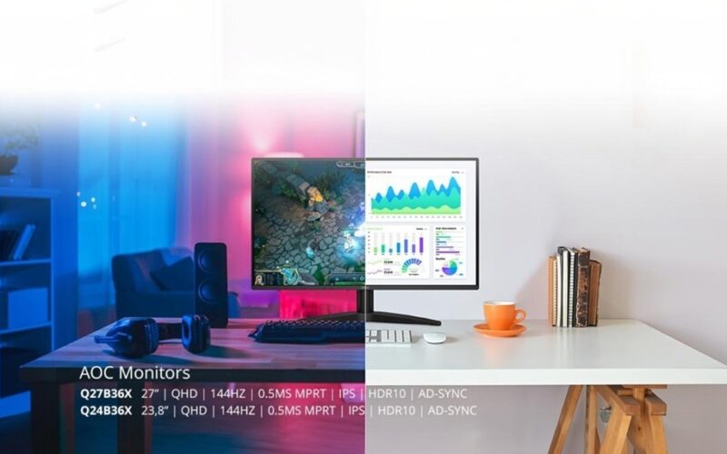 QHD монитори с 144 Hz, IPS панели и балансирана производителност за работа и забавление – новите модели от серията B3 на AOC.