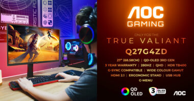 QD-OLED от 3-то поколение с 280 Hz и 1000 нита: AOC GAMING Q27G4ZD предлага производителност от следващо поколение на достъпна цена.