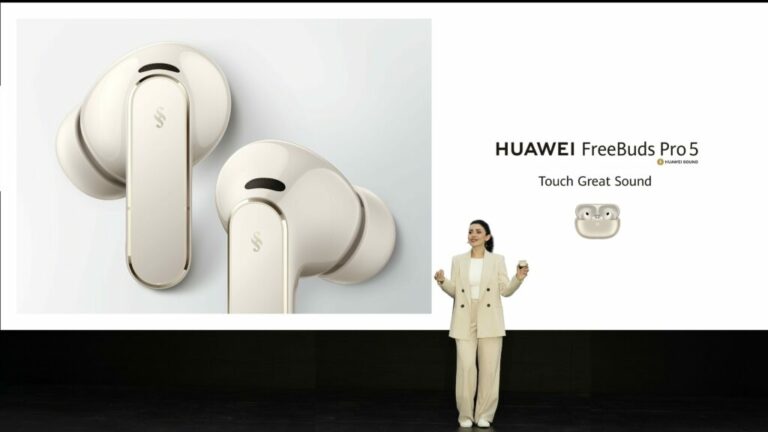 HUAWEI FreeBuds Pro 5 вече са в България – флагмански TWS слушалки с двуядрено AI шумопотискане, звук без загуби, адаптивни режими и по-ясни разговори.