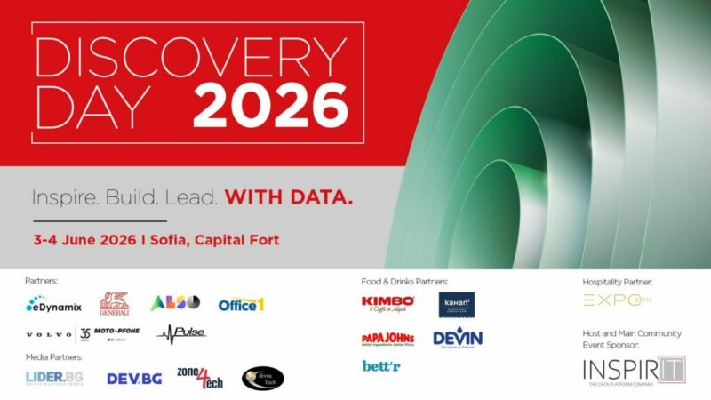 София става център на DATA и AI общността на 3 и 4 юни с Discovery Day 2026 – конференция за данни, анализи и иновации.
