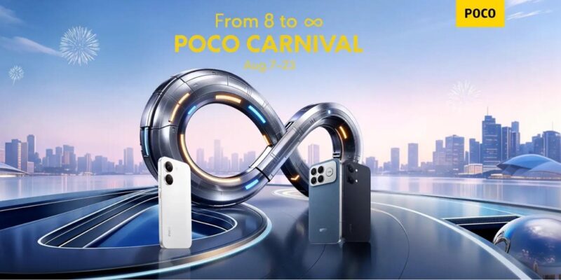 POCO отбелязва осмата си годишнина с Carnival 2026, промоции, фен активности и модели като POCO F8 Ultra и X8 Pro Max.